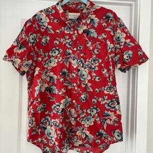 Denim & Supply Ralph Lauren red floral Hawaiian short-sleeve button-down XL
